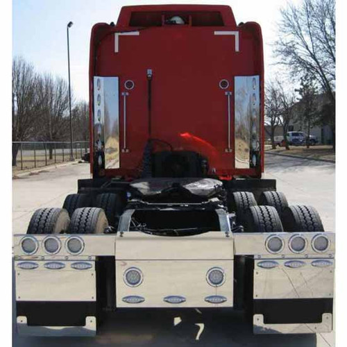 Stainless Rear Frame Cover For Steel Crossmembers W/ Cutouts For Peterbilt 377, 378, 388, 389