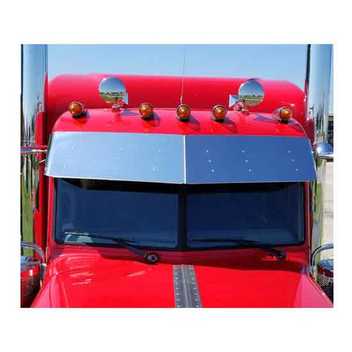14 Inch Stainless Steel 2 Piece Drop Visor Fits Peterbilt 389 Pride & Class Ultracab