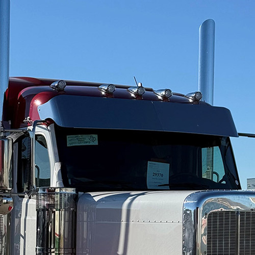 Peterbilt 589 High Roof 2024 16 Inch 304 SS 16 Gauge Straight Drop Visor