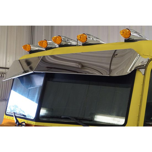 7 X 11 Stainless Steel Elite Ultra Forward Bowtie Visor By 12 Gauge Customs Fits Peterbilt 300 Series Ultracab