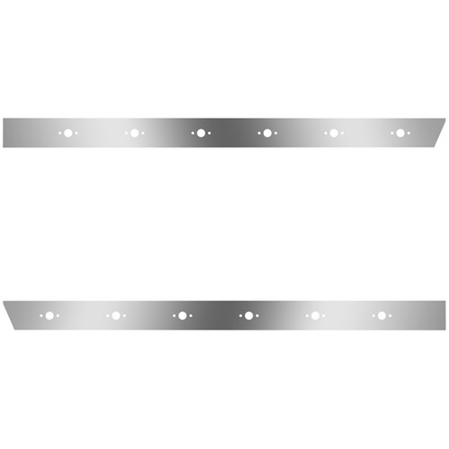 3 Inch Stainless Steel Extended Cab Panels W/ 12 P3 Light Holes For Peterbilt 389 131 BBC