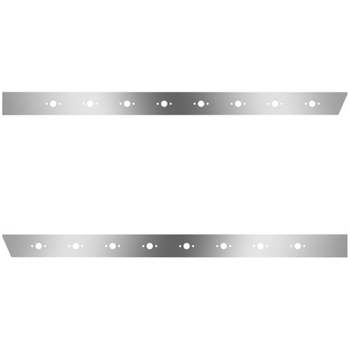 3 Inch Stainless Steel Extended Cab Panels W/ 16 P3 Light Holes For Peterbilt 389 131 BBC