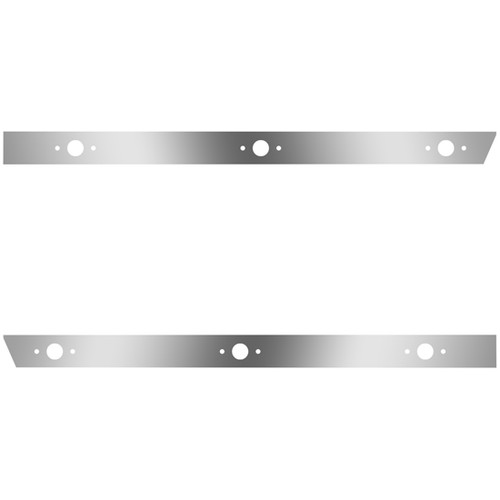 4 Inch Stainless Steel Extended Cab Panels W/ 6 P1 Light Holes For Peterbilt 389 131 BBC