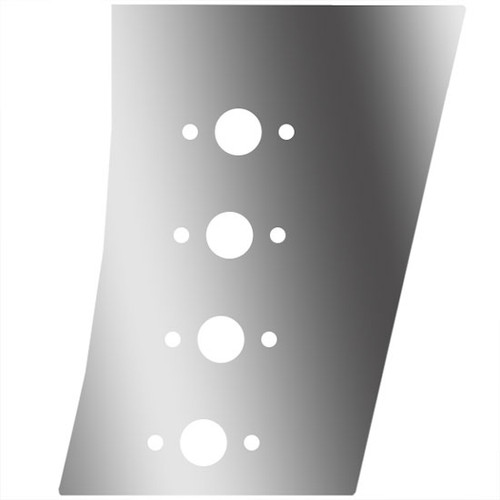 4 Inch Stainless Steel Wide/Narrow Cowl Panels W/ 8 P1 Light Holes For Peterbilt 389