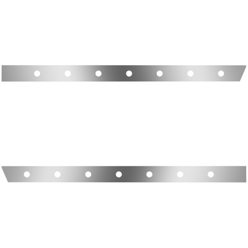 3 Inch Stainless Steel Extended Cab Panels W/ 14 - 2 Inch Light Holes For Peterbilt 388, 389 123 BBC