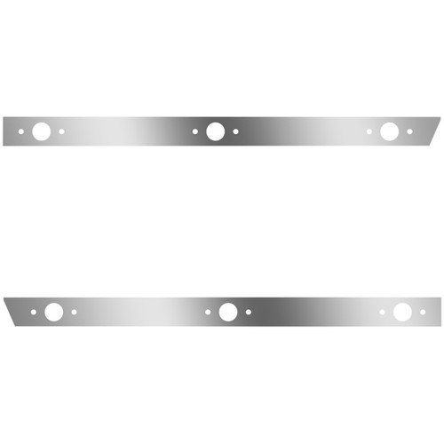 4 Inch Stainless Steel Standard Cab Panels W/ 6 P1 Light Holes For Peterbilt 388, 389 123 BBC