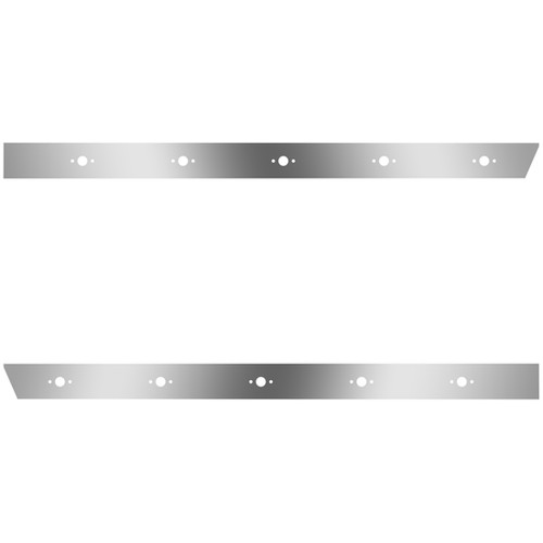 4 Inch Stainless Steel Extended Cab Panels W/ 10 P3 Light Holes For Peterbilt 388, 389 123 BBC
