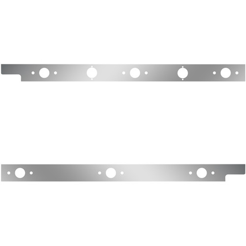 Stainless Steel Cab Panels W/ 6 P1 Light Holes, Dual Block Heater Plug For Peterbilt 567 SFA