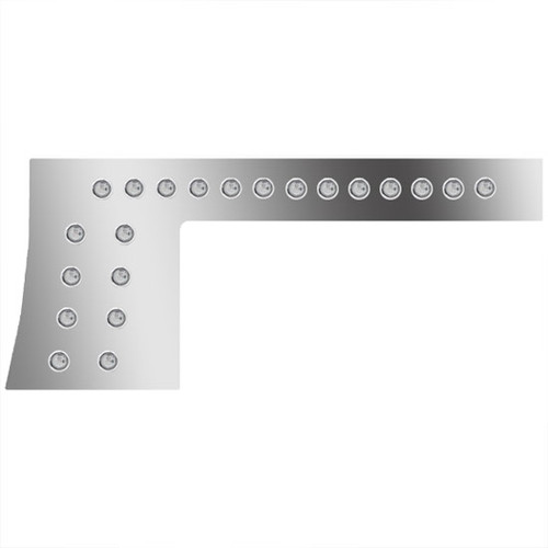 1-Piece Stainless Steel W/ 42 - 3/4 Inch Amber/Clear LEDs, 4 Inch Tall For Peterbilt 389, Glider 131 BBC