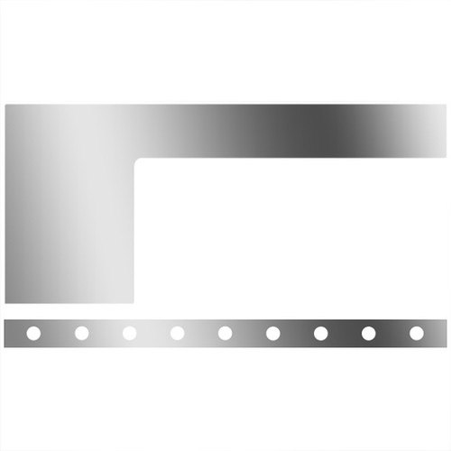 3 Inch Stainless Steel Cab/Cowl Panels W/ 18 - 3/4 Inch Round Downglow Light Holes For Peterbilt 389 131BBC