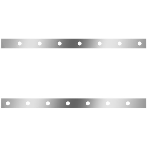 3 Inch Stainless Steel Standard Cab Panels W/ 14 - 3/4 Inch Round Light Holes For Peterbilt 359