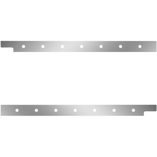 Stainless Steel Cab Panels W/ 14 - 3/4 Inch Light Holes For Peterbilt 567 SBA & 579 W/ Rear-Mount Exhaust