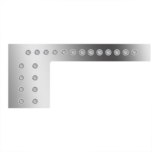 6.5 Inch Stainless Steel Cab Panels W/ 42 - 3/4 Inch Round Amber/Clear LEDs For Peterbilt 378 SBA, 378 SFA, 379