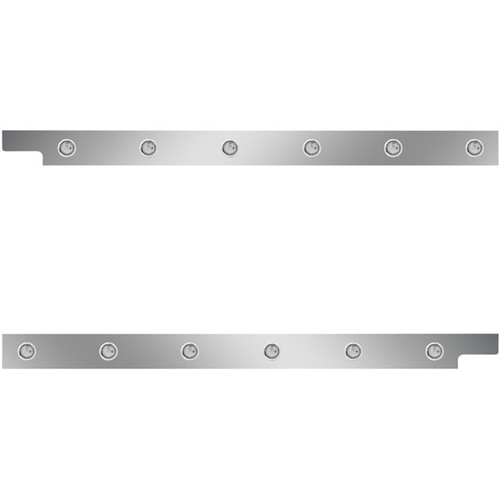 2.5 Inch Stainless Steel Cab Panels W/ 12 Amber/Clear 3/4 Inch LEDs For Peterbilt 567 115 BBC SFA