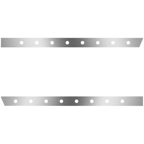 4 Inch Stainless Steel Extended Cab Panels W/ 16 Round 2 Inch Light Holes For Peterbilt 379