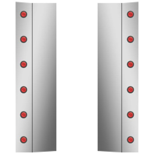 Rear Fairings W/ 12 - 2 Inch Red/Red LEDs For Peterbilt 357, 365, 367, 378, 379, 388, 389 Ultra Sleeper