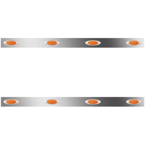 3 Inch Sleeper Panels W/ 8 P1 Amber/Amber LED Lights For Peterbilt W/ 63/72 Inch Unibilt Sleepers No Extenders