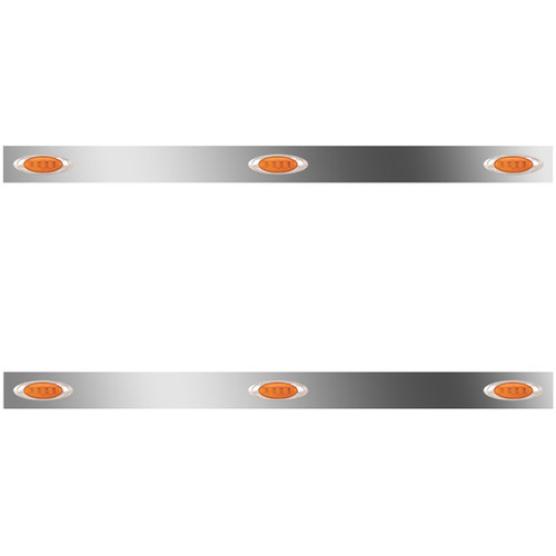3 Inch Sleeper Panels W/ 6 P1 Amber/Amber LED Lights For Peterbilt W/ 48/58 Inch Unibilt Sleepers No Extenders