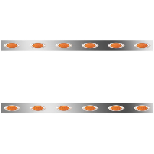 3 Inch Sleeper Panels W/ 12 P1 Amber/Amber LED Lights For Peterbilt W/ 70/78 Inch Unibilt Sleepers No Extenders