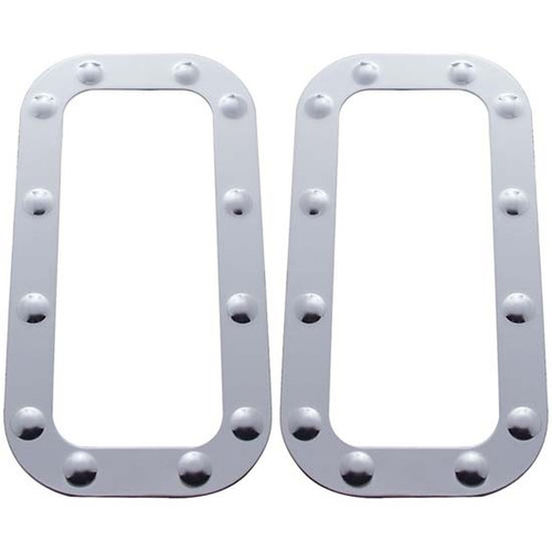 3.75 X 9 Inch Stainless Steel Vent Trim - Dimpled For Peterbilt - Pair
