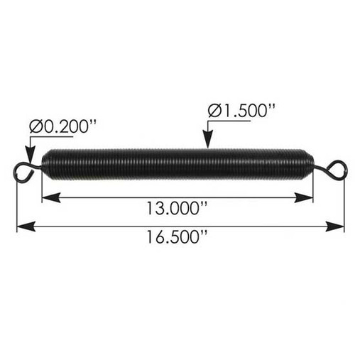 BESTfit 12.5 X 1.5 Inch Hood Spring - Black Replaces 13-02495 For Peterbilt 359