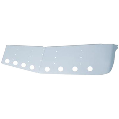 13.5 Inch Stainless Steel Drop Visor W/ 8 - 2 Inch Light Cutouts Fits Kenworth T600, T800, W900B, W900L