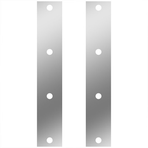 13 Inch Stainless Steel Front Air Cleaner Panels W/ 8 - 3/4 Inch Light Holes For Kenworth W900