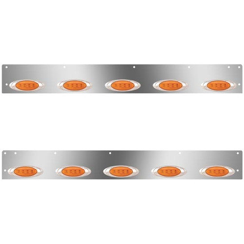 Stainless Steel Day Cab Panels W/ 10 P1 Amber/Amber LEDs For Kenworth T800, W900