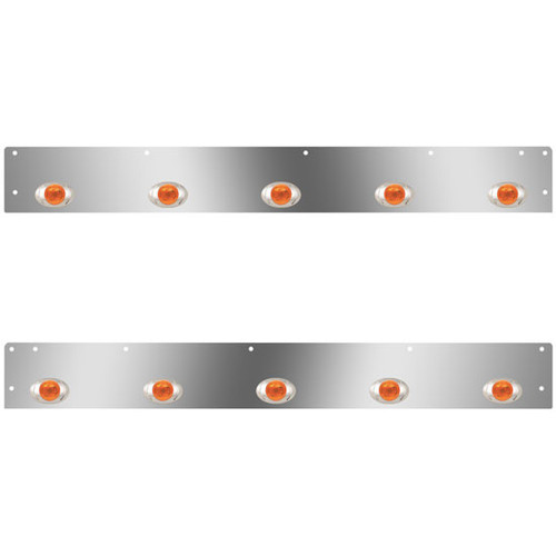Stainless Steel Day Cab Panels W/ 10 P3 Amber/Amber LEDs For Kenworth T800, W900