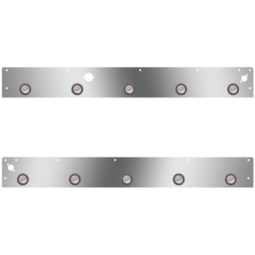 Day Cab Panels W/ 10 - 2 Inch Amber/Clear LEDs, Block Heater Plug Hole, Dual Step Lights For Kenworth T800, W900