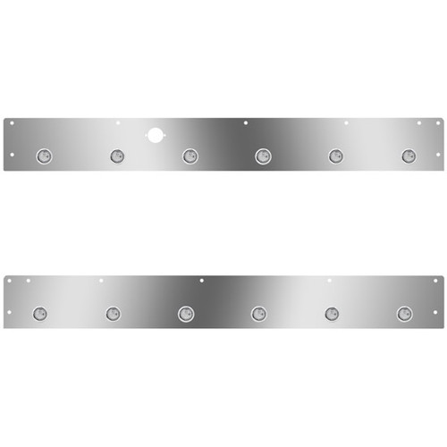 Stainless Cab Panels W/ 12 Round 3/4 Inch Amber/Clear LEDs, Block Heater Plug For Kenworth T800, W900