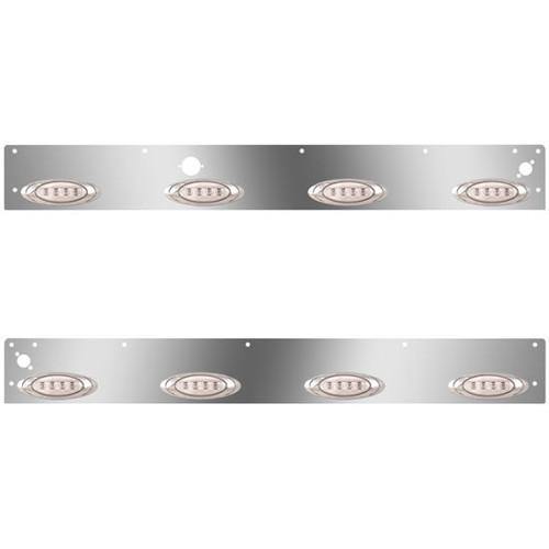 Cab Panels W/ Block Heater Plug, Dual Step Light Holes, 8 P1 Amber/Clear LEDs For Kenworth W900L, T800, T800SF