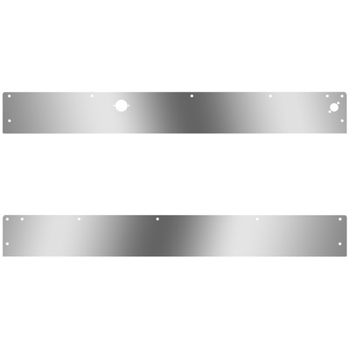 Stainless Steel Blank Day Cab Panels W/ Block Heater Plug, Driver Side Step Light Holes For Kenworth W900L