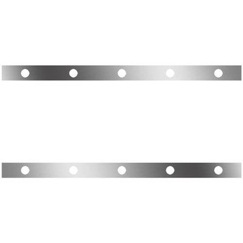 62 Inch Stainless Steel Sleeper Panels W/ 10 Round 2 Inch Light Holes For Kenworth T660, T800, W900