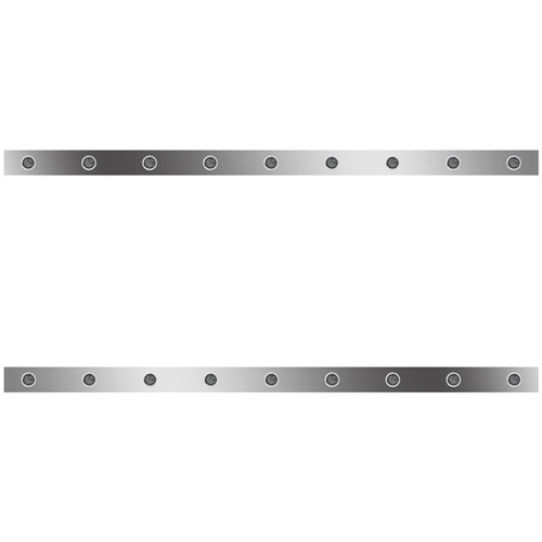 72 Inch Stainless Sleeper Panels W/ 18 - 3/4 Inch Amber/Smoked LEDs For Kenworth T800, W900L Aerocab