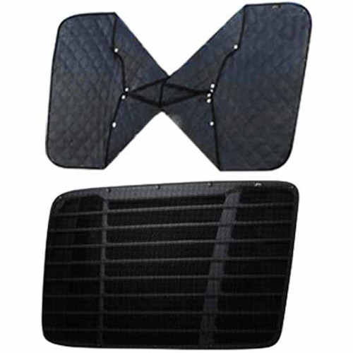 Black Winter Front Bug Screen Combo For Freightliner FLD120, FL120 Classic & FL132 Classic XL 1989-1993