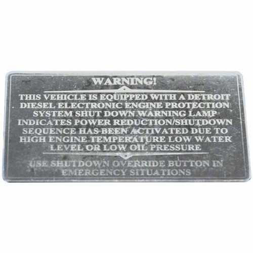 Shutdown Override Dash Plate Stainless Steel Fits Freightliner