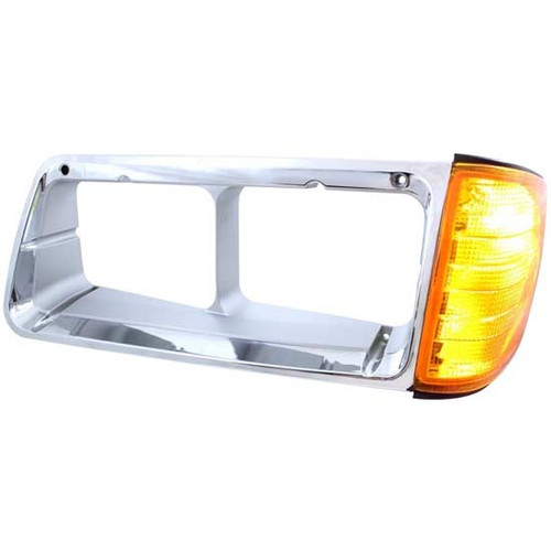 Freightliner FLD112/120 SBA/SFA Chrome Headlight Bezel With Turn Signal