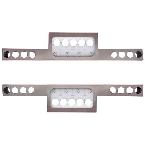 96 Inch 12 Gauge SS Rear T-Bar Style Light Bar W/ 13 Round 4 Inch Light Holes