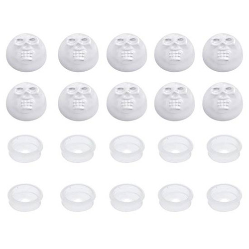 Chrome Skull Snap Cap For Size 14 Screws- 10 Pack