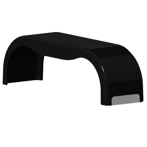 Fiberglass Black 101.5 Inch Full Fender Without Brackets - Driver Side