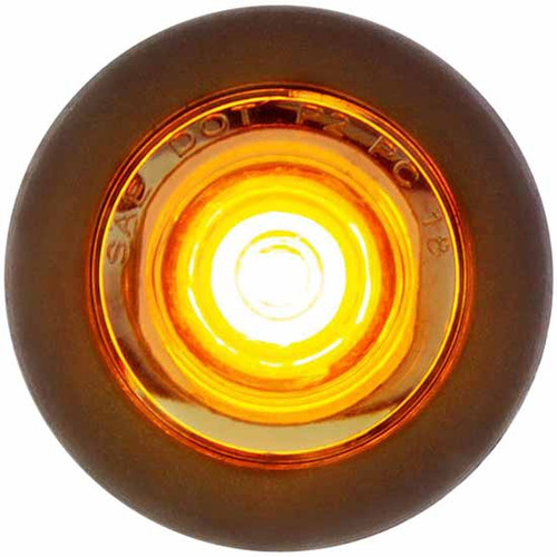 1 LED Mini Clearance Light W/ Grommet - Amber LED/ Clear Lens