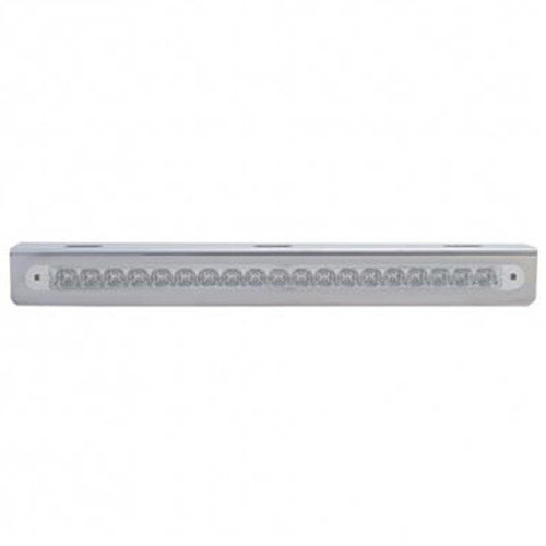 12-3/4 Inch Stainless Light Bracket W/ 19 LED 12 Inch Light Bar - Amber LED/ Clear Lens