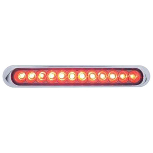 12 LED Third Brake Light W/ Chrome Plastic Housing - Red LED/ Clear Lens