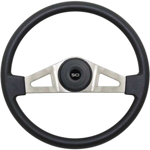 18 Inch Nickel 2 Spoke Black Poly Steering Wheel Kit For Mack
