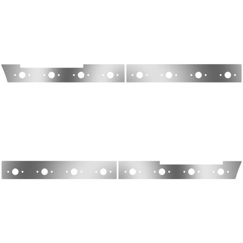 58 Inch Stainless Steel Side Fairing Panels W/ Light Holes For Volvo VNL Gen II 730/780 2012 - 2018