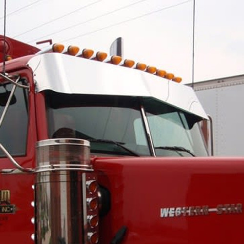 14 X 10 Inch Stainless Steel Reverse Bowtie Visor By 12 Gauge Customs Fits Western Star 4964 EX Constellation