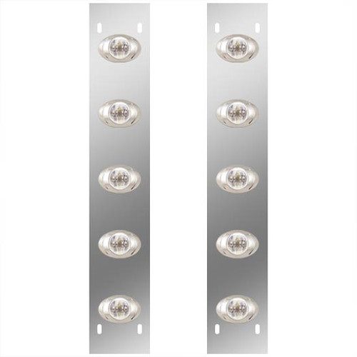 Stainless Steel Front Air Cleaner Light Panels W/ 10 P3 Amber/Clear LEDs For Western Star Constellation 1997 - 2016