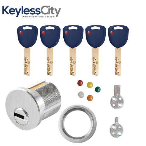 Secure Function Mortise Cylinder - 1" - 1/4" (31.75 mm) - Satin Chrome