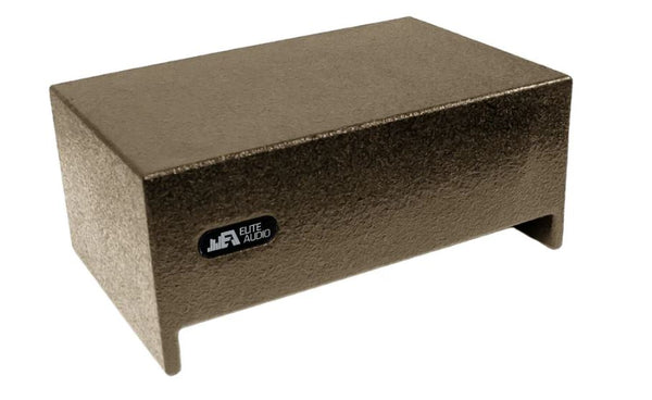 Elite Audio Enclosures | Single 10" Sealed Universal Truck Downfire - USA Made Subwoofer Box with Bed Liner Spray Finish